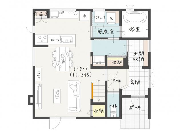 帰宅後の動線が魅力的