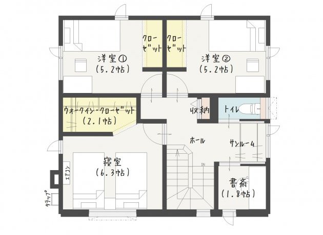 人気の書斎スペースも